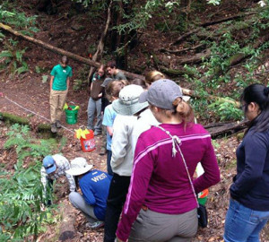 Students collect data at Pepperwood Preserve.