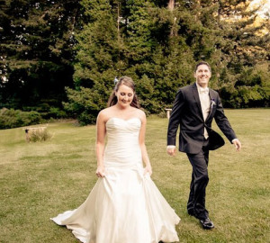 Meredith and Dan on their big day with the redwoods as their backdrop. Photo credit: Gary Sexton