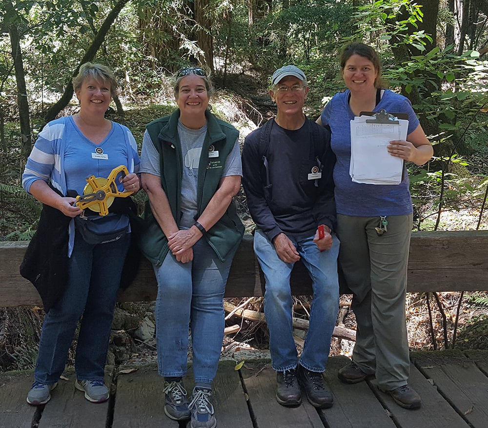Fern Watch volunteers at Armstrong Redwoods State Park.