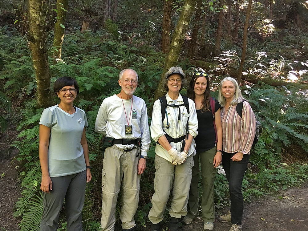 Fern Watch volunteers at Purisima Creek Redwoods Preserve.