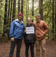 Left to right: Drew Hansen, Cassie Genter, Daniel Genter at #GreenFriday event at Samuel P. Taylor SP. Photo by Paolo Vescia