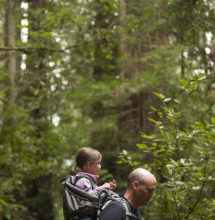 Duane Dixon with daughter Ella (3 yrs old) at #GreenFriday event at Samuel P. Taylor SP. Photo by Paolo Vescia