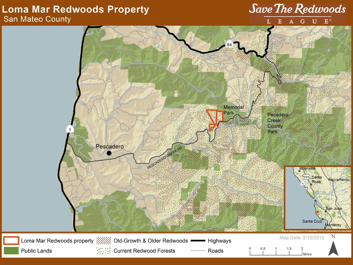 Loma Mar Redwoods property map