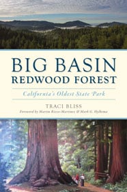 Book cover with the title: Big Basin Redwood Forest: California's Oldest State Park by Traci Bliss. Forward by Martin Rizzo-Martinez & Mark G. Hylkema.