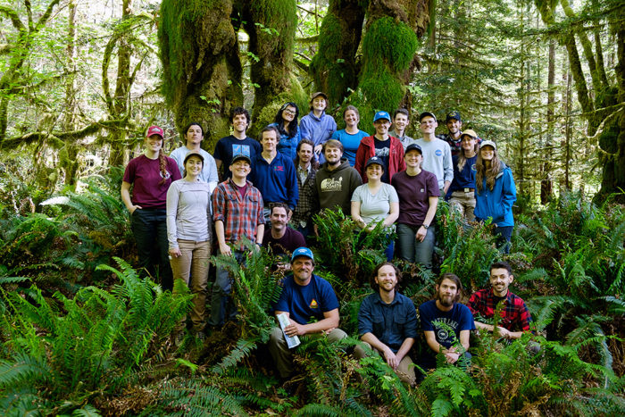 Apprentices and field leads on a field tour of the Greater Mill Creek project area as part of their orientation. Photo by Ryan Thompson