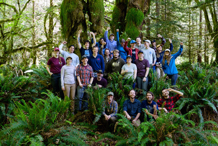 Apprentices and field leads on a field tour of the Greater Mill Creek project area as part of their orientation. Photo by Ryan Thompson