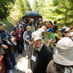 Your gifts helped to repair a collapsed railroad tunnel that shut down the Skunk Train's famous Redwood Route to the Noyo River Redwoods, which you protected. Smiles have returned to riders' faces, as in this 2011 image. Photo by Paolo Vescia