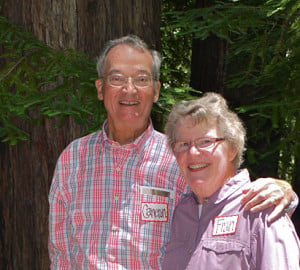 Fran Wolfe and her husband Cameron Wolfe enjoy the grove he dedicated to her in Pfeiffer Big Sur State Park.