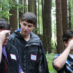 Arcata High School students measure tree height using a clinometer. Your support enabled them and others to explore forest stewardship careers. Photo by The Forest Foundation