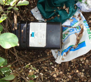 Chemicals found in the forest after a bust.