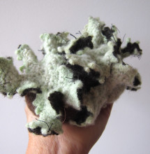 Knitted ruffle lichen by Celeste Woo.